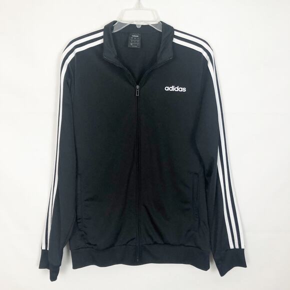 Adidas Men's Full Zipper Long Sleeve Track Black Jacket Size Medium - Picture 1 of 12